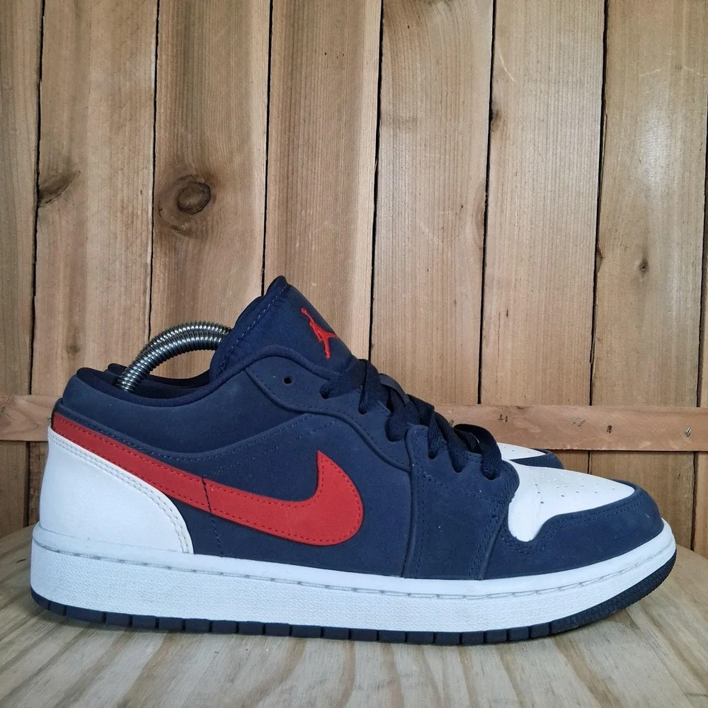 Nike Air Jordan 1 Low USA Shoes Mens 8.5 Navy Red Basketball Sneakers CZ8454-400